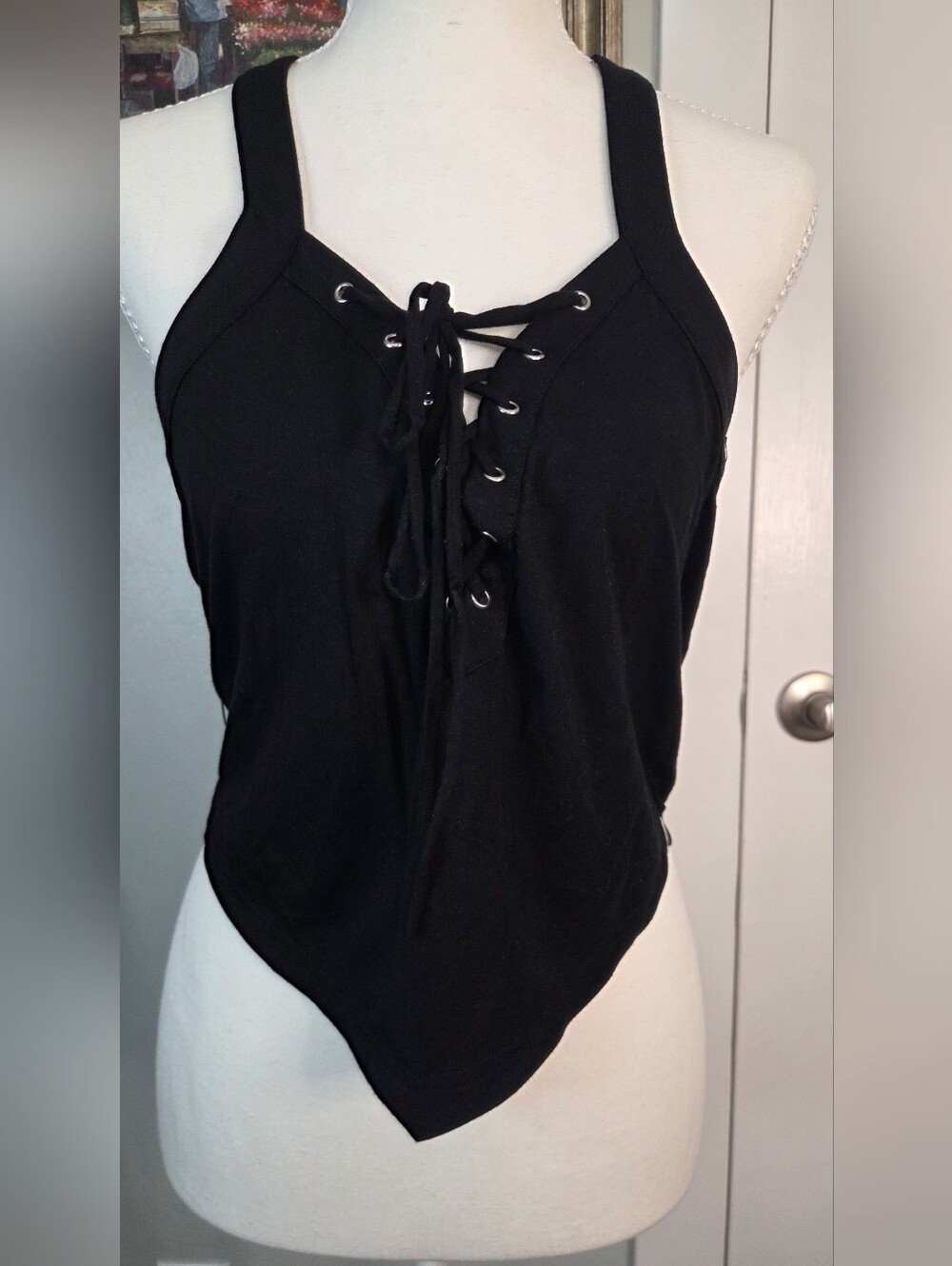 Killstar Black Lace-Up Haltertop